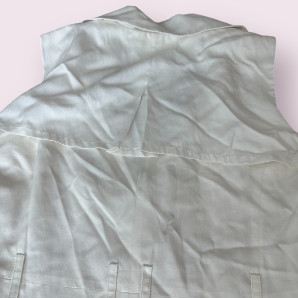 Women’s White House Black Market Cream Long Blazer Vest Duster Size Small - Picture 11 of 13